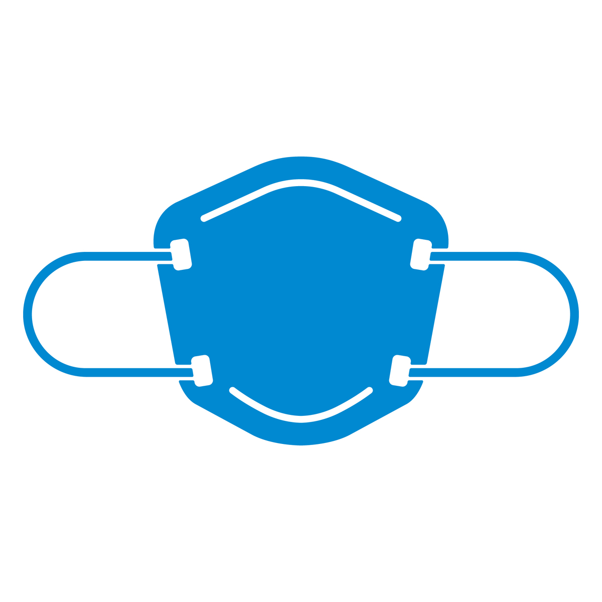 Graphic of a blue facemask.