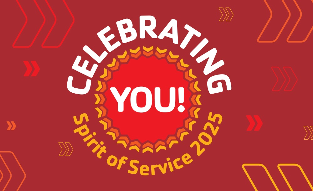 Graphic: Celebrating You! Spirit of Service 2025. 165 Years of Volunteer Spirit at the YMCA. Let's Go!
