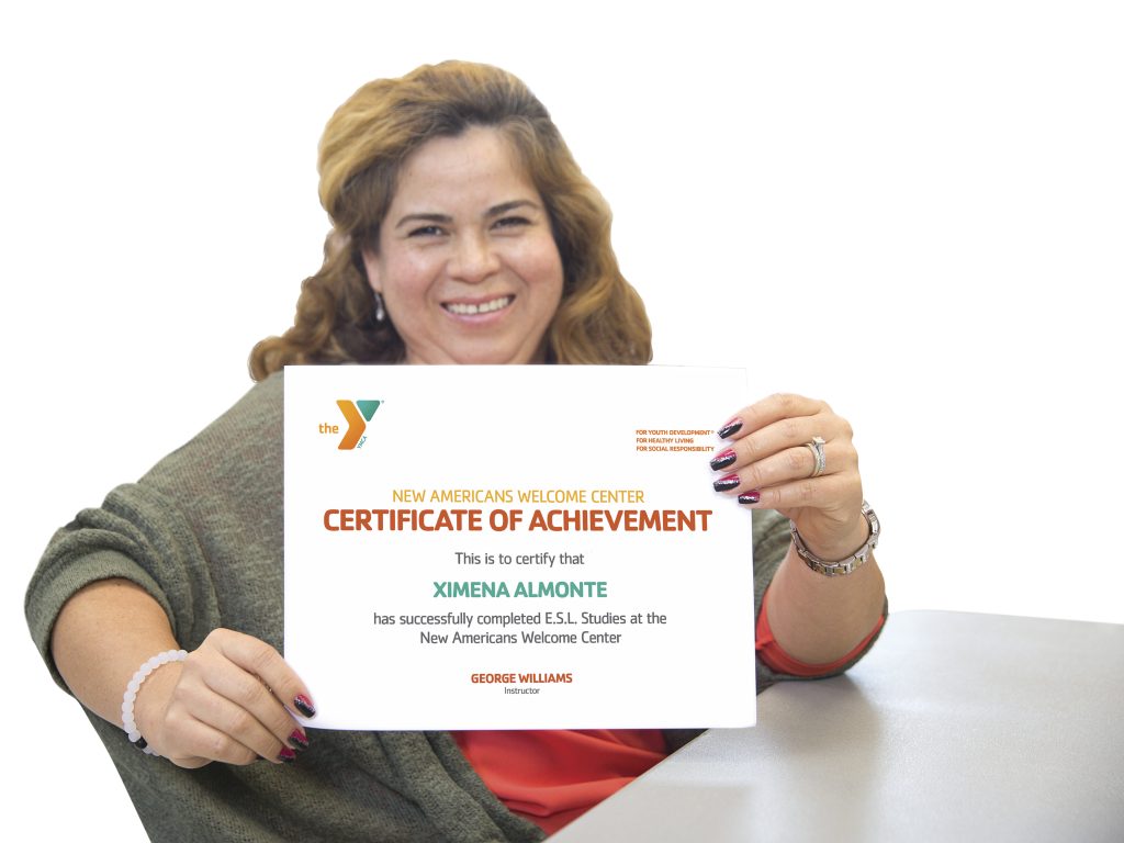 YMCA of Greater Kansas City esl class certificate lady woman